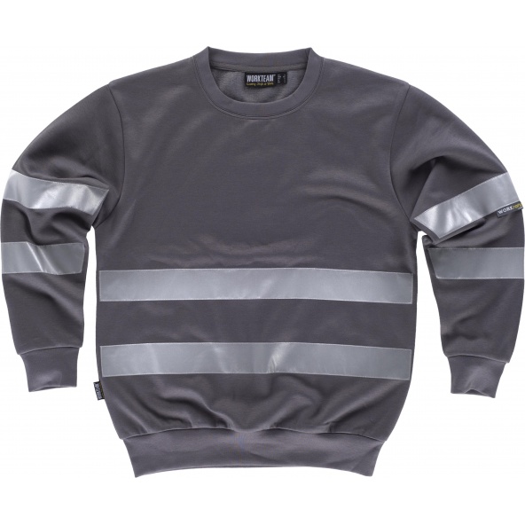 Comprar Sudadera con bandas reflectantes C9031 Gris workteam delante