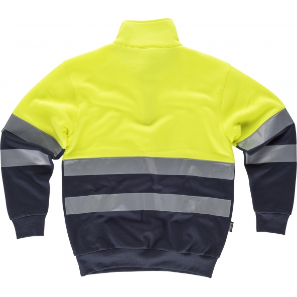 Sudadera con media cremallera C9035 Amarillo AV+Marino workteam atrás barato