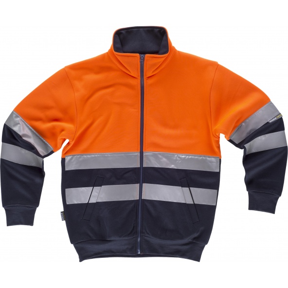 Comprar Sudadera alta visibilidad C9037 Naranja AV+Marino workteam delante