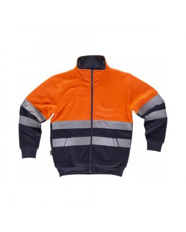 Comprar Sudadera alta visibilidad C9037 Naranja AV+Marino workteam delante