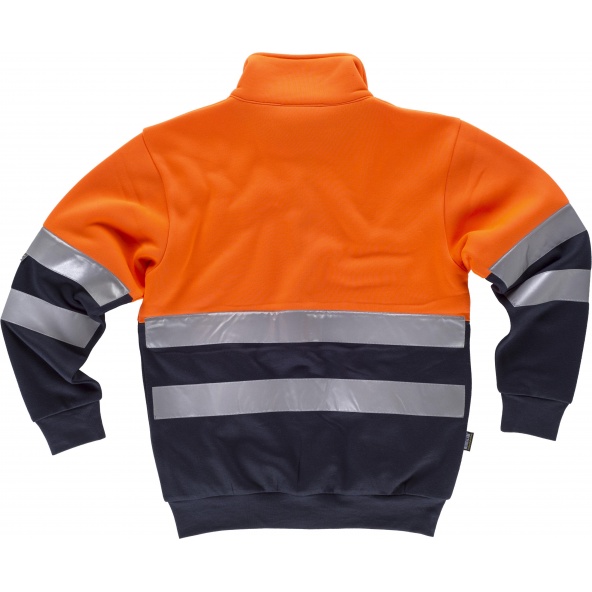 Sudadera alta visibilidad C9037 Naranja AV+Marino workteam atrás barato