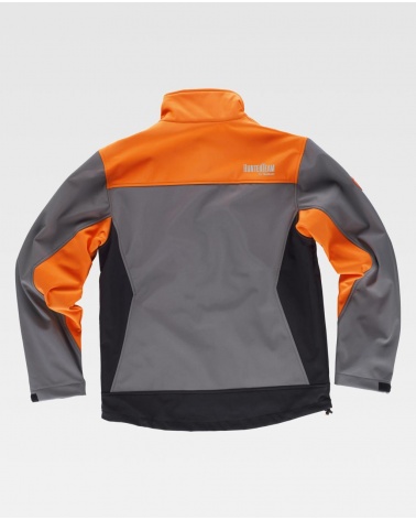 Comprar Chaqueta de caza tricolor S8625 Gris+Naranja A.V.+Negro online bataro detrás