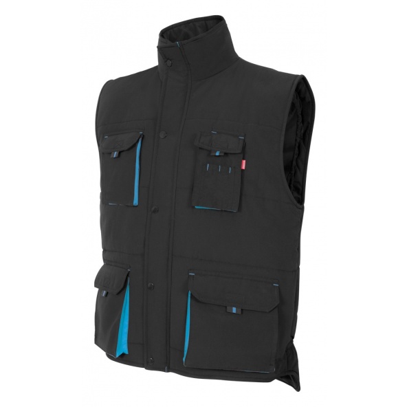 Chaleco acolchado Velilla 2.5902 negro y celeste