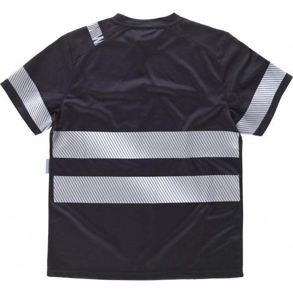 Camiseta con cintas discontinuas C2943 Negro workteam atrás barato
