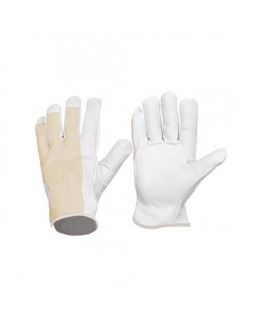 Comprar Guantes de piel y dorso algodon G1501 - Pack de 12 pares Blanco workteam barato