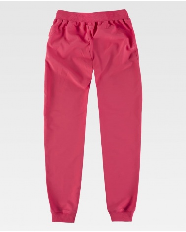 pantalon de pijama sanitario fucsia para mujer Workteam B6930 con tejido elastico