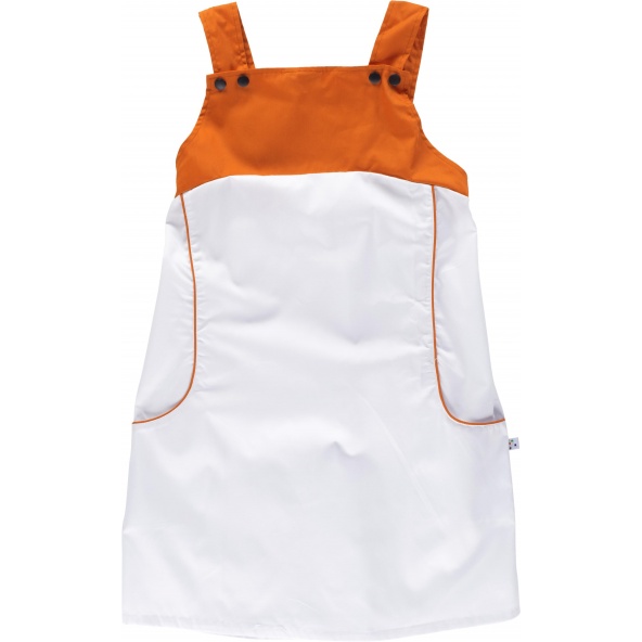 Comprar Pichi combinado con tirantes M2010 Blanco+Naranja workteam delante