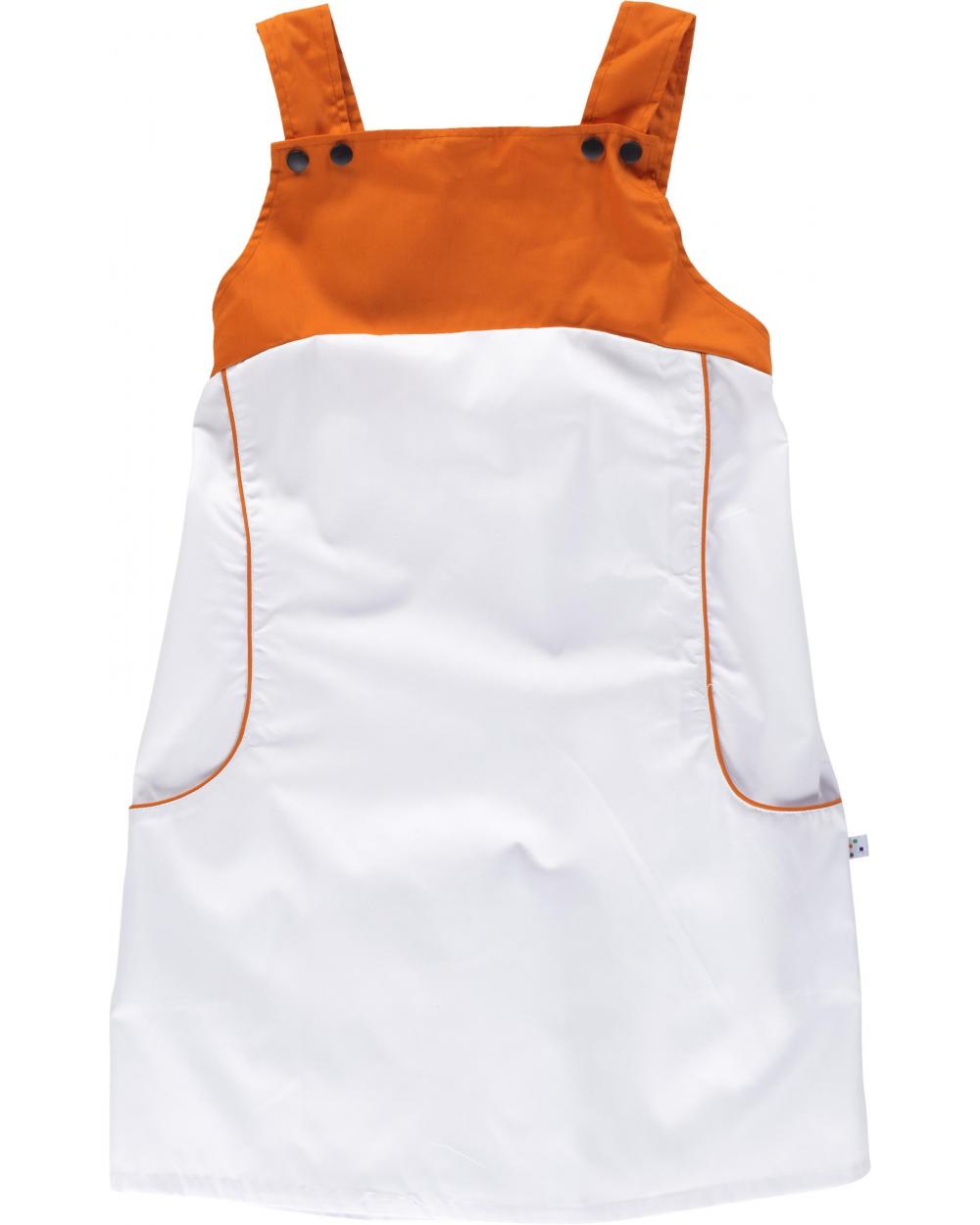 Comprar Pichi combinado con tirantes M2010 Blanco+Naranja workteam delante