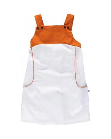 Comprar Pichi combinado con tirantes M2010 Blanco+Naranja workteam delante