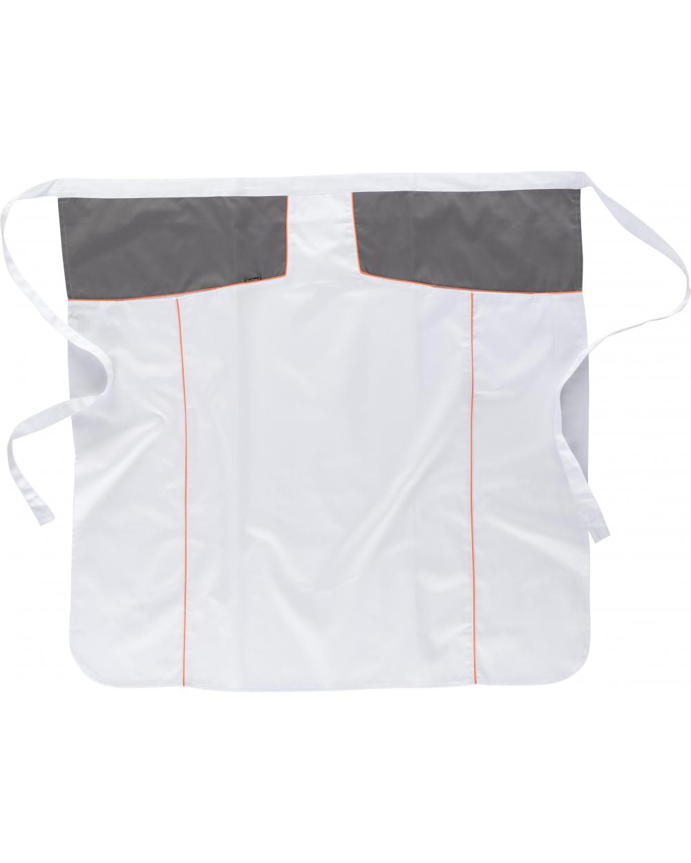 Comprar Delantal frances extralargo M240 Blanco+Gris+Naranja AV workteam barato