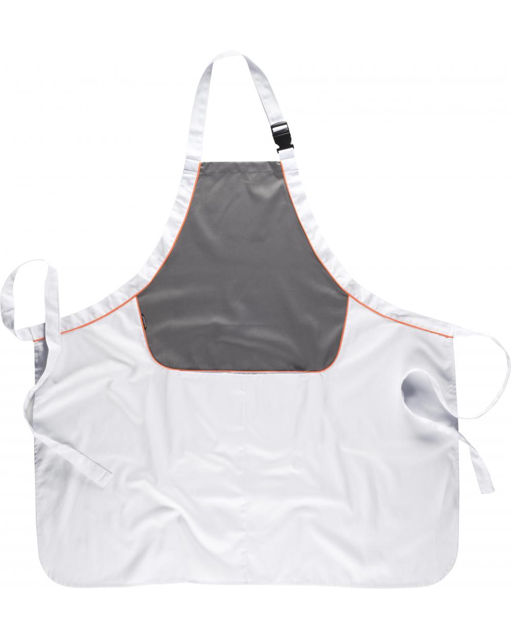 Comprar Delantal con peto combinado M540 Blanco+Gris+Naranja AV workteam barato