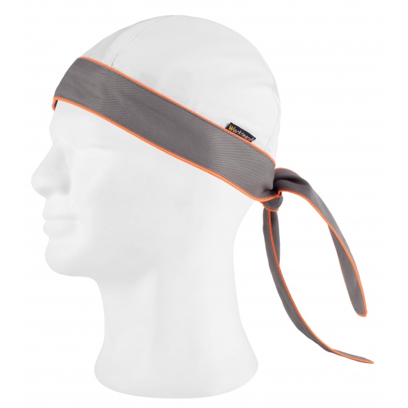 Comprar Bandana de cocinero combinada M640 Blanco+Gris+Naranja AV workteam barato