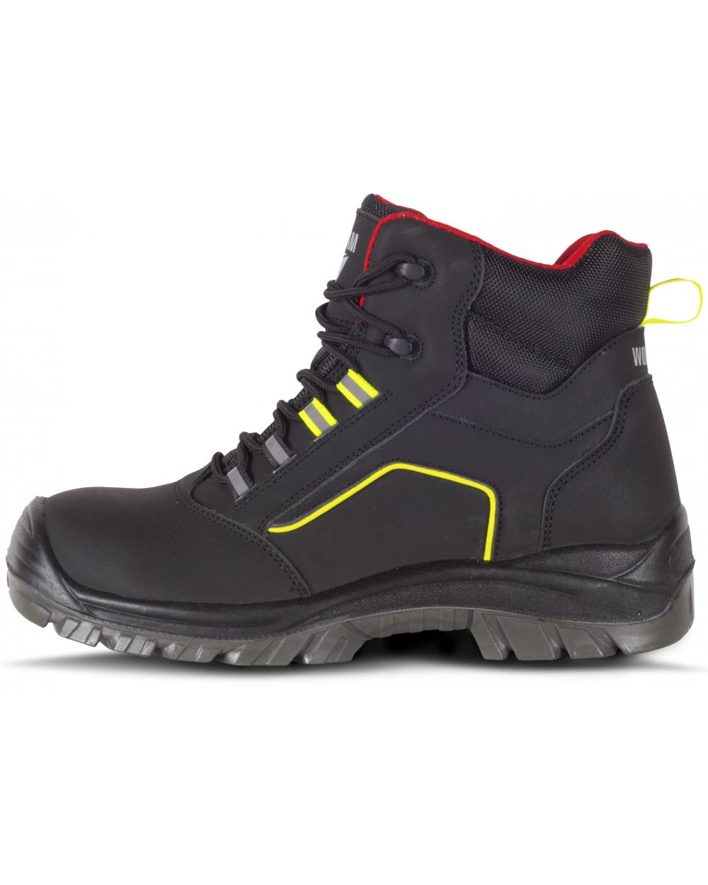 Comprar Botas de trabajo libres de metal S3 P2901 Negro+Rojo+Amarillo AV workteam 1