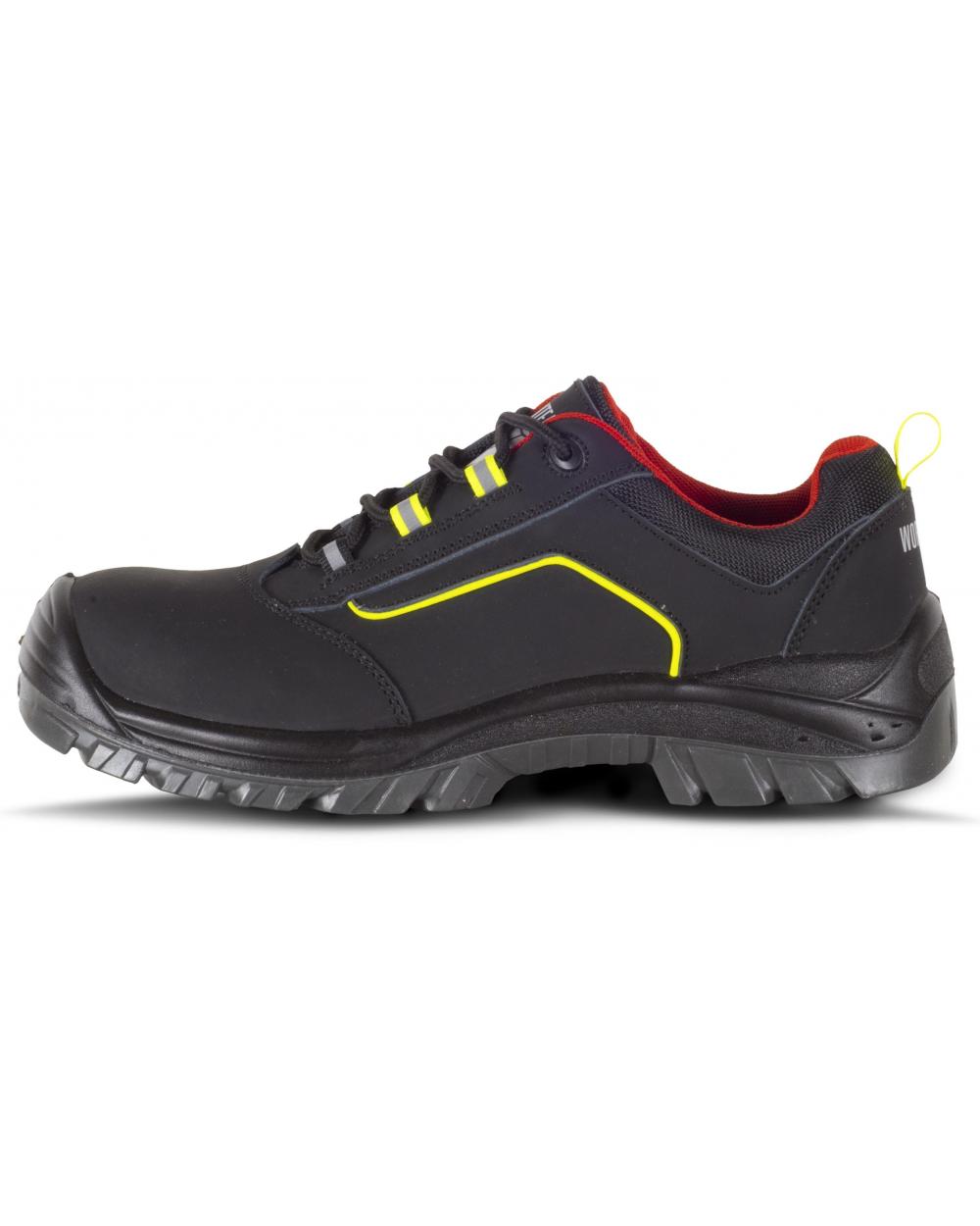 Comprar Zapatos de trabajo S3 libre de metal P2902 Negro+Rojo+Amarillo AV workteam 1