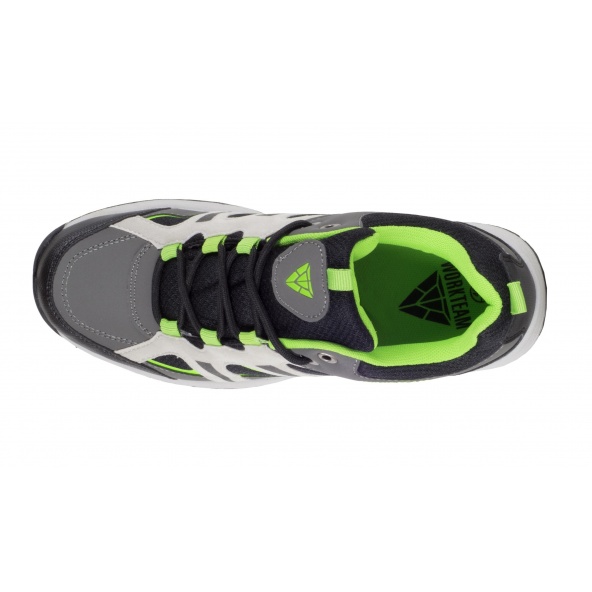 Zapatillas para trecking P4010 Gris+Negro+Verde Fluor workteam 2