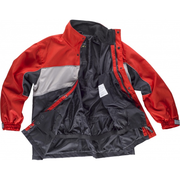 Parka + forro polar 2 en 1 S1140 Rojo+Gris+Negro workteam 3