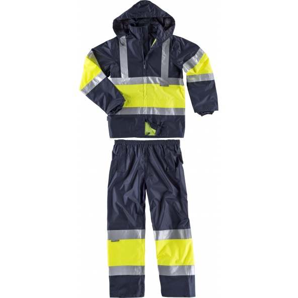 Comprar Traje de agua impermeable certificado S2018 Marino+Amarillo AV workteam delante