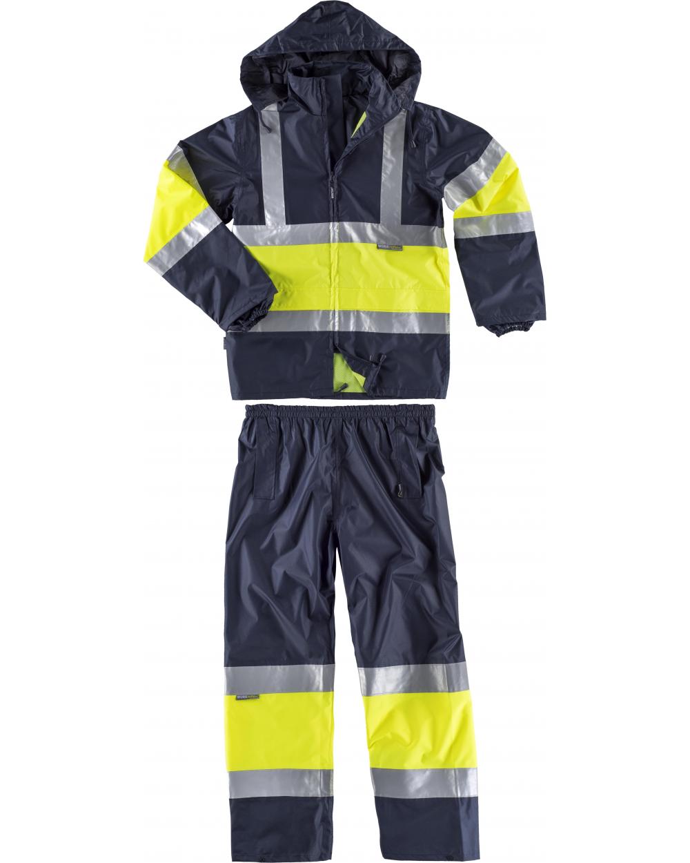 Comprar Traje de agua impermeable certificado S2018 Marino+Amarillo AV workteam delante