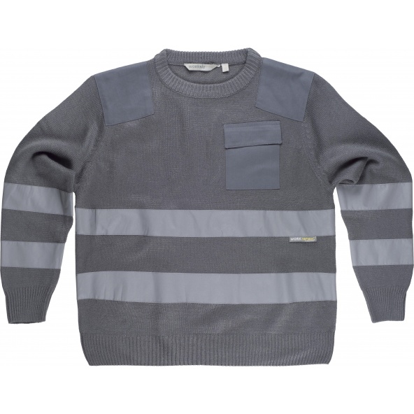 Comprar Jersey de punto con cintas reflectantes S5507 Gris workteam delante