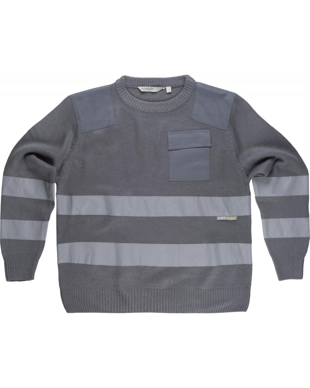 Comprar Jersey de punto con cintas reflectantes S5507 Gris workteam delante