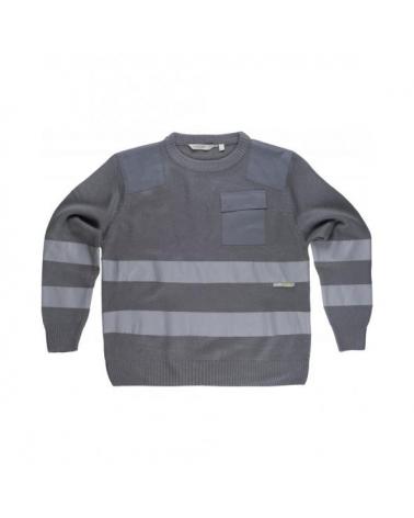 Comprar Jersey de punto con cintas reflectantes S5507 Gris workteam delante