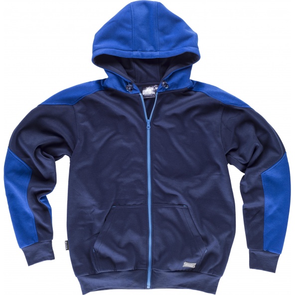 Comprar Sudadera con capucha tejido elastico S5530 Marino+Azulina workteam delante