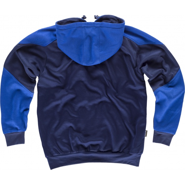 Sudadera con capucha tejido elastico S5530 Marino+Azulina workteam atrás barato