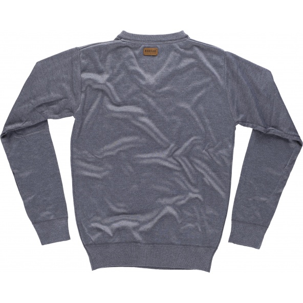 Jersey de punto fino cuello pico S5600 Gris workteam atrás barato