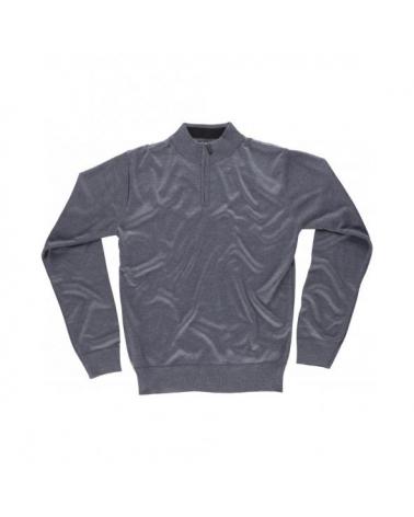 Comprar Jersey de punto fino y cuello alto S5601 Gris workteam delante