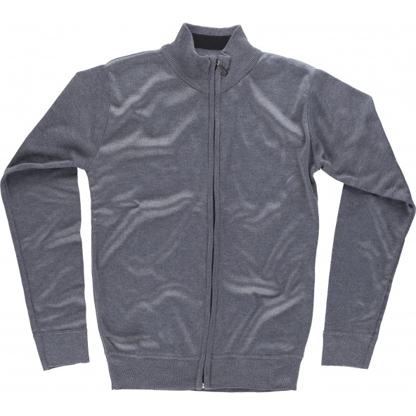 Comprar Chaqueta de punto fino con cremallera S5603 Gris workteam delante