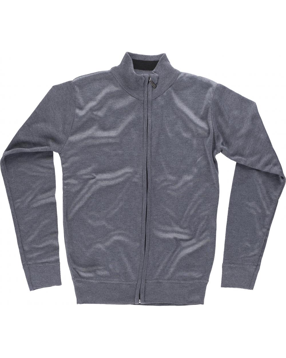 Comprar Chaqueta de punto fino con cremallera S5603 Gris workteam delante