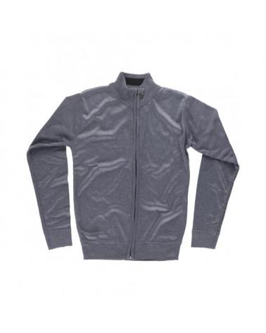 Comprar Chaqueta de punto fino con cremallera S5603 Gris workteam delante