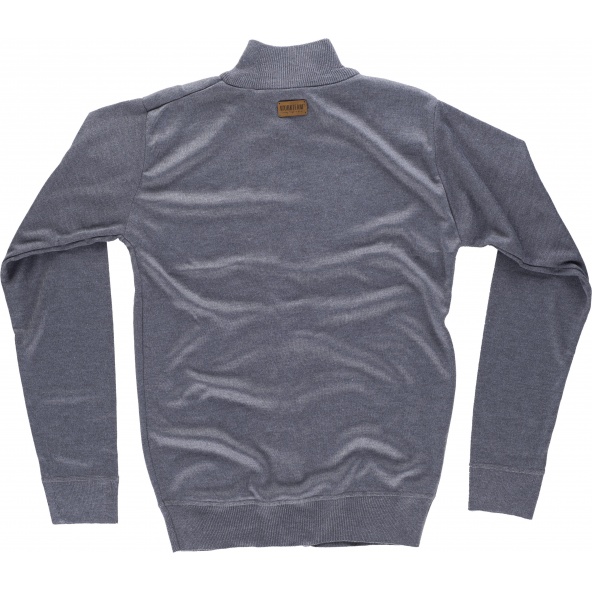 Chaqueta de punto fino con cremallera S5603 Gris workteam atrás barato