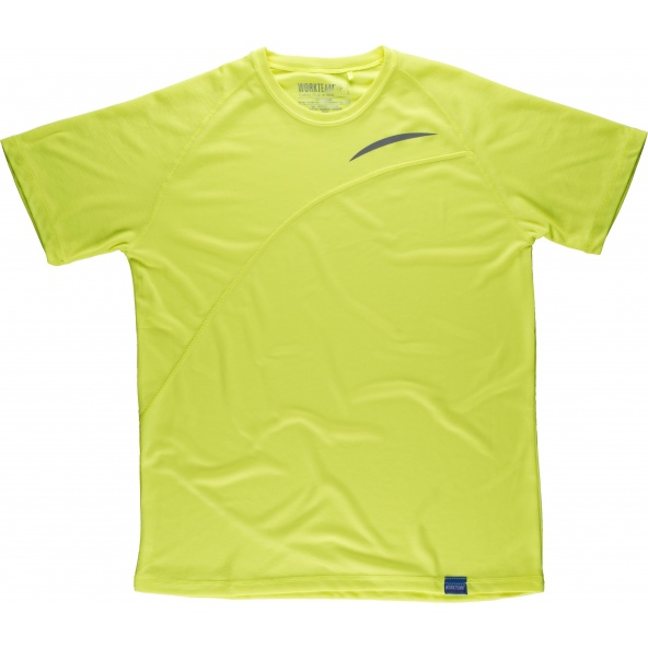 Comprar Camiseta tecnica colores fluor S6610 Amarillo AV workteam delante