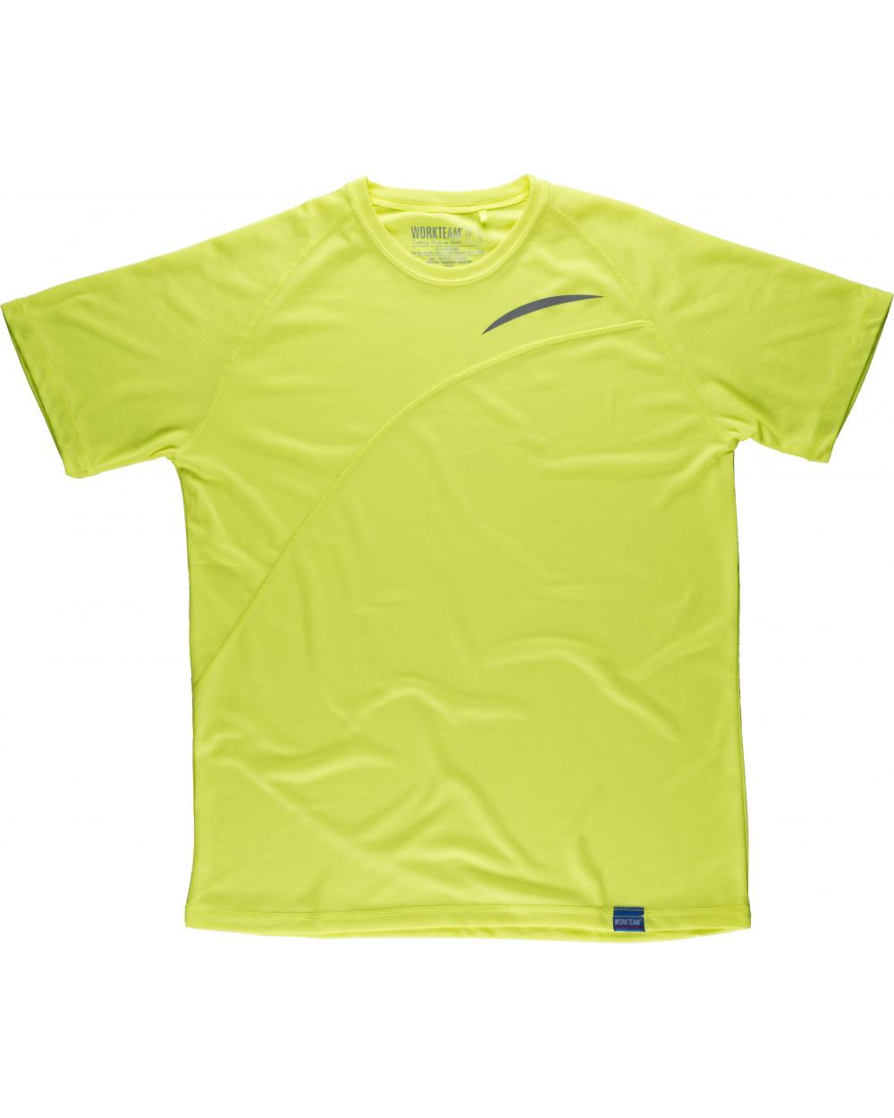 Comprar Camiseta tecnica colores fluor S6610 Amarillo AV workteam delante