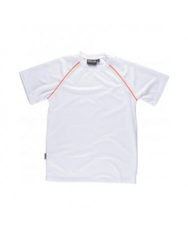 Comprar Camiseta tecnica S6640 Blanco+Naranja AV workteam delante