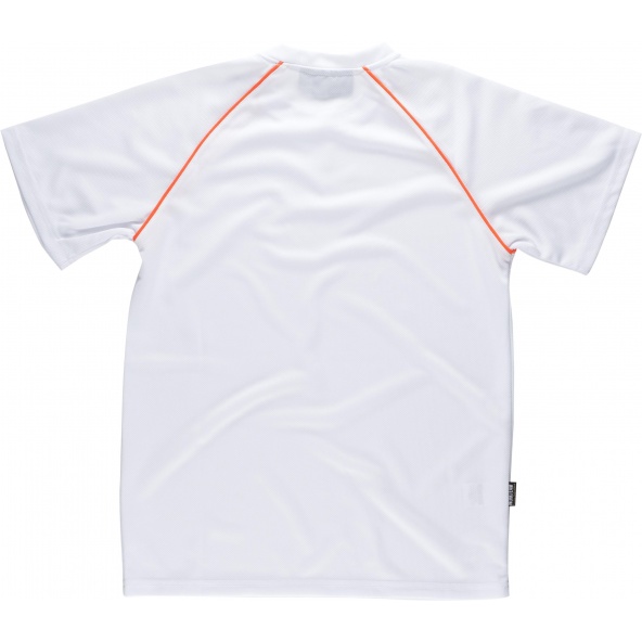 Camiseta tecnica S6640 Blanco+Naranja AV workteam atrás barato