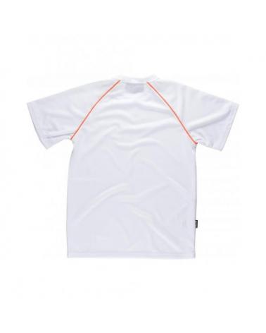 Camiseta tecnica S6640 Blanco+Naranja AV workteam atrás barato