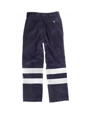 Pantalon pana con cintas reflectantes S7016 Marino workteam atrás barato