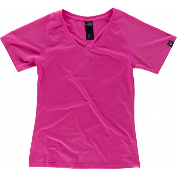 Comprar Camiseta deportiva para mujer S7525 Rosa Fluor workteam delante