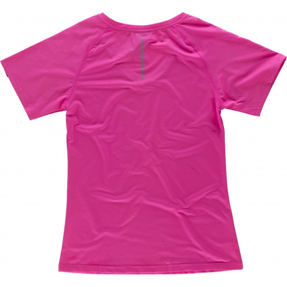 Camiseta deportiva para mujer S7525 Rosa Fluor workteam atrás barato
