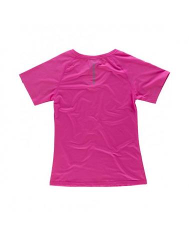 Camiseta deportiva para mujer S7525 Rosa Fluor workteam atrás barato