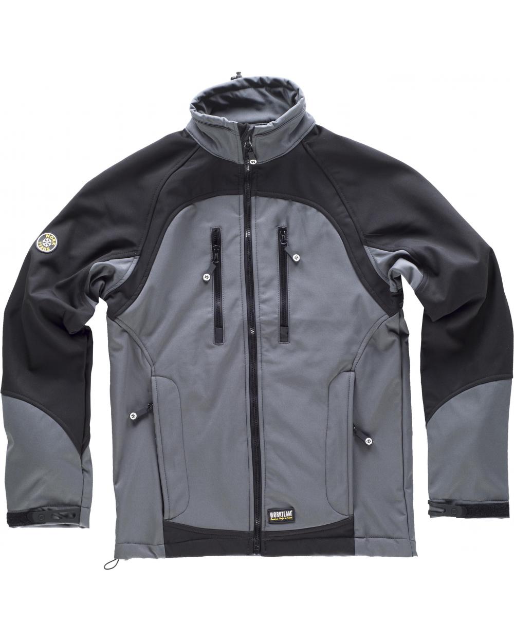 Comprar Workshell con membrana cortavientos S9030 Gris+Negro workteam delante