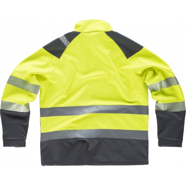 Workshell con membrana cortavientos S9201 Amarillo AV+Gris Oscuro workteam atrás barato