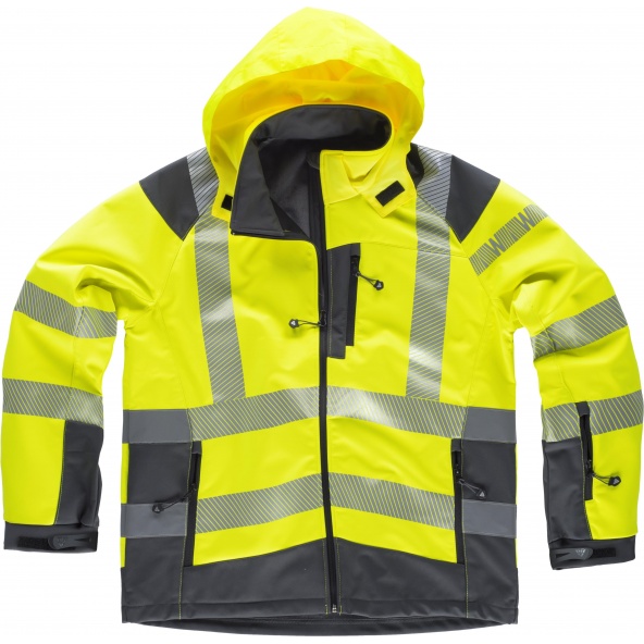 Comprar Workshell con cintas reflectantes S9211 Amarillo AV+Gris Oscuro workteam delante