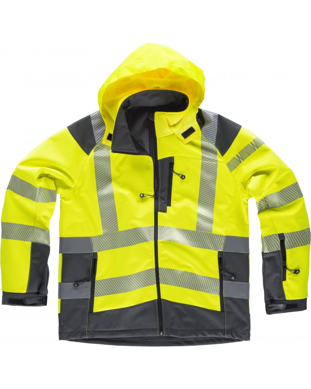 Comprar Workshell con cintas reflectantes S9211 Amarillo AV+Gris Oscuro workteam delante