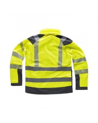 Workshell con cintas reflectantes S9211 Amarillo AV+Gris Oscuro workteam atrás barato