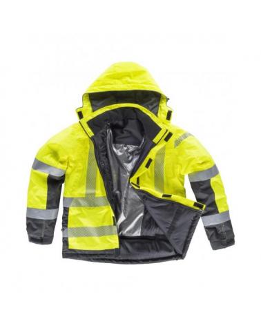 Comprar Parka impermeable certificada S9261 Amarillo AV+Gris Oscuro workteam delante