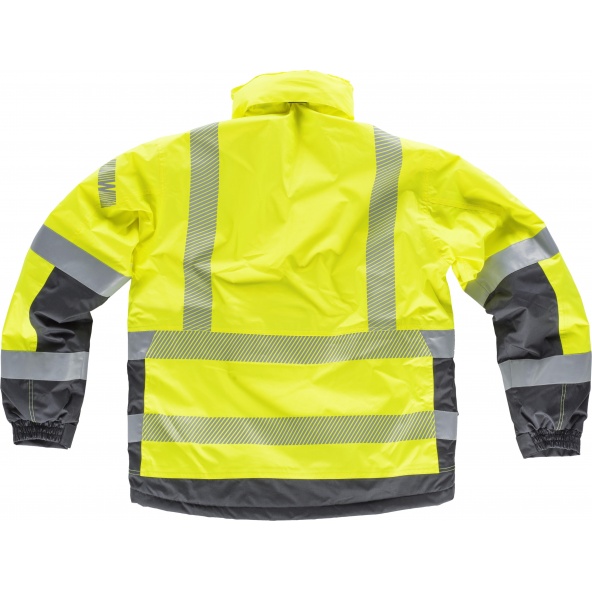 Parka impermeable certificada S9261 Amarillo AV+Gris Oscuro workteam reflectante atrás barato