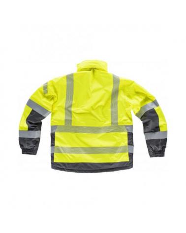 Parka impermeable certificada S9261 Amarillo AV+Gris Oscuro workteam reflectante atrás barato